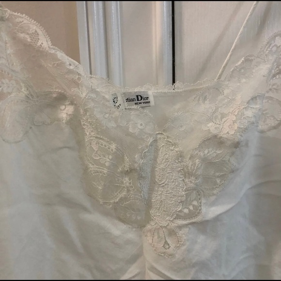 Vintage Christian Dior Lace Cotton Camisole